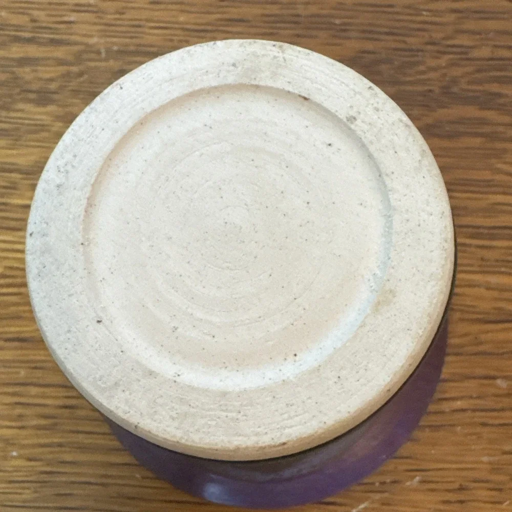 Studio Pottery Vase or Planter Purple Teal Glaze Handmade Ceramic 4.25